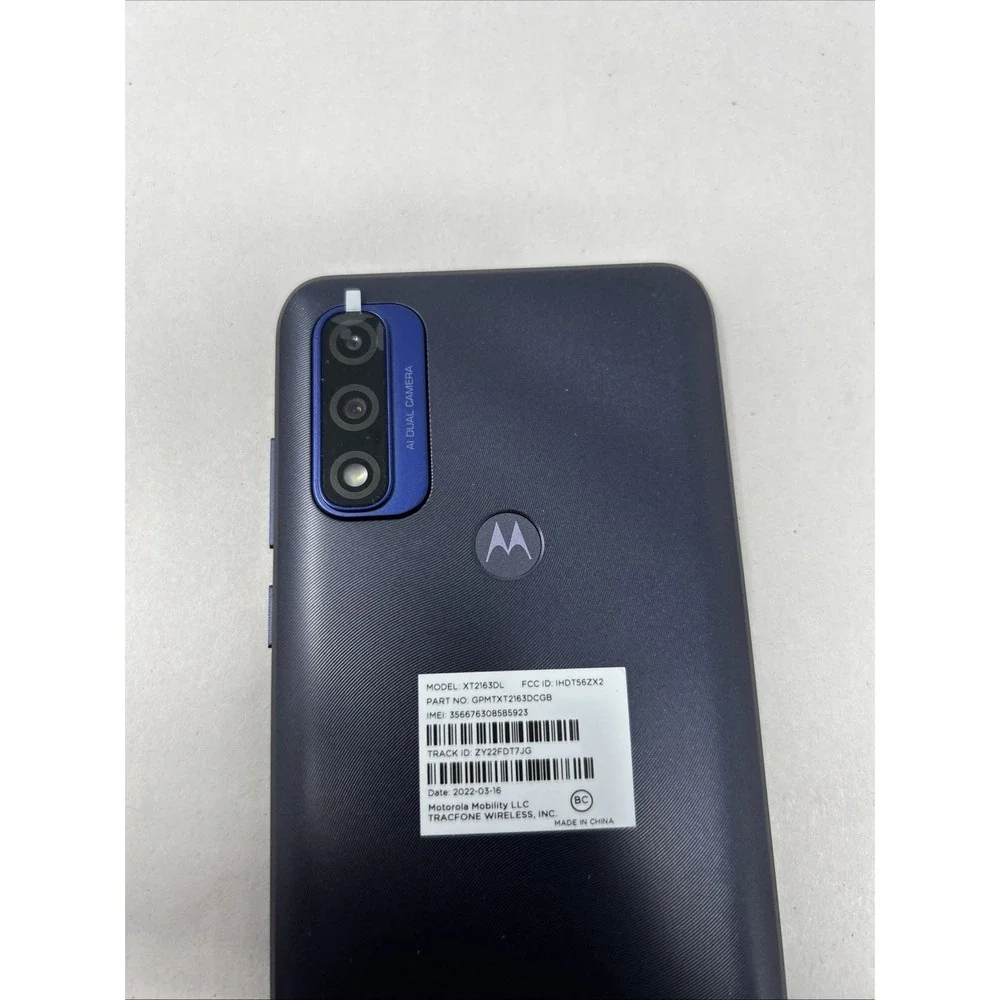 Motorola Moto G Pure XT2163DL Blue Tracfone Smartphone Dual Camera Bundle